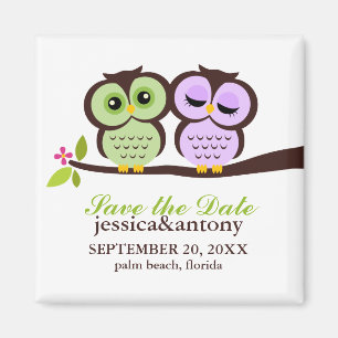 Lovely Owls Save the Date Magnet