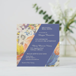 Lovely Painted Floral Bridal Shower Invitation