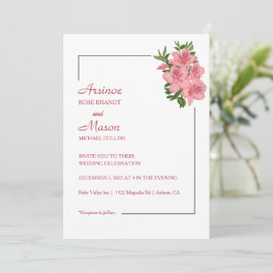 Lovely Painted Hibiscus Wedding Invitation