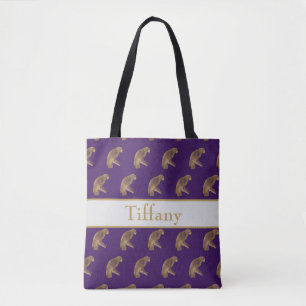 Lovely Parrot Purple Tote Bag