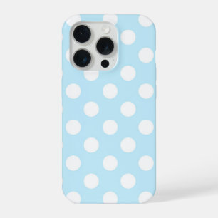 Lovely Pastel Blue And Big Polka Dots iPhone 15 Pro Case