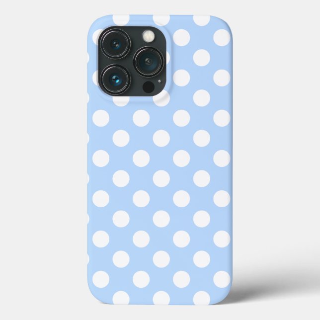 Lovely Pastel Blue And White Polka Dots Pattern Case-Mate iPhone Case (Back)