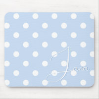 Lovely Pastel Blue Mousepad With Your Custom Name