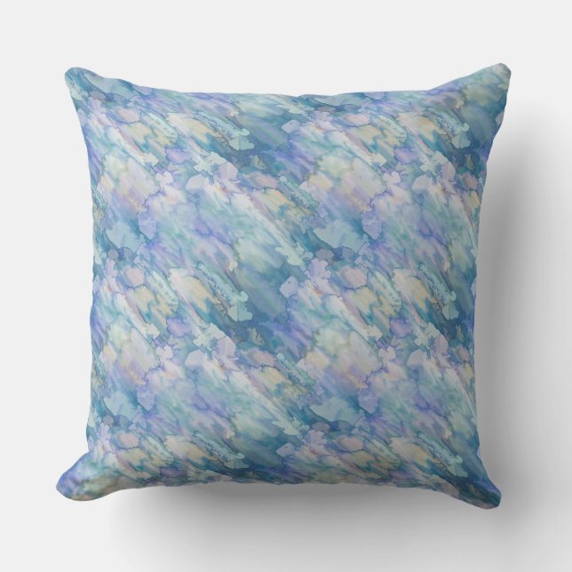 Lovely Pastel Blue & Purple Pillow Cover (Front)