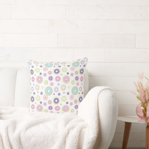 Lovely pastel-coloured circle pattern. cushion