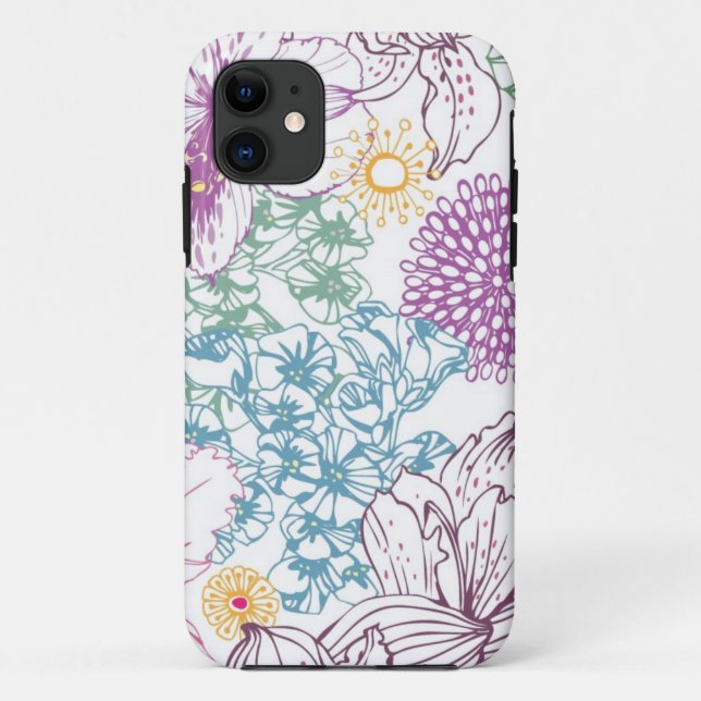 Lovely pattern with colourful flowers Case-Mate iPhone case (Back)