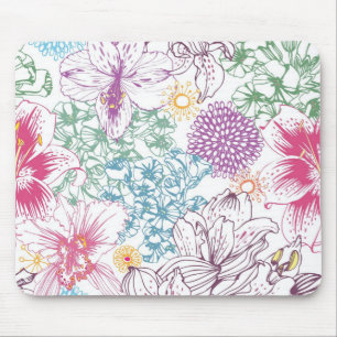 Lovely pattern with colourful flowers mouse pad