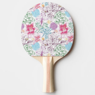 Lovely pattern with colourful flowers ping pong paddle