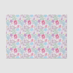 Lovely pattern with colourful flowers tissue paper