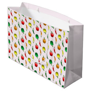 Lovely pattern with peppers and long sweet peppe large gift bag