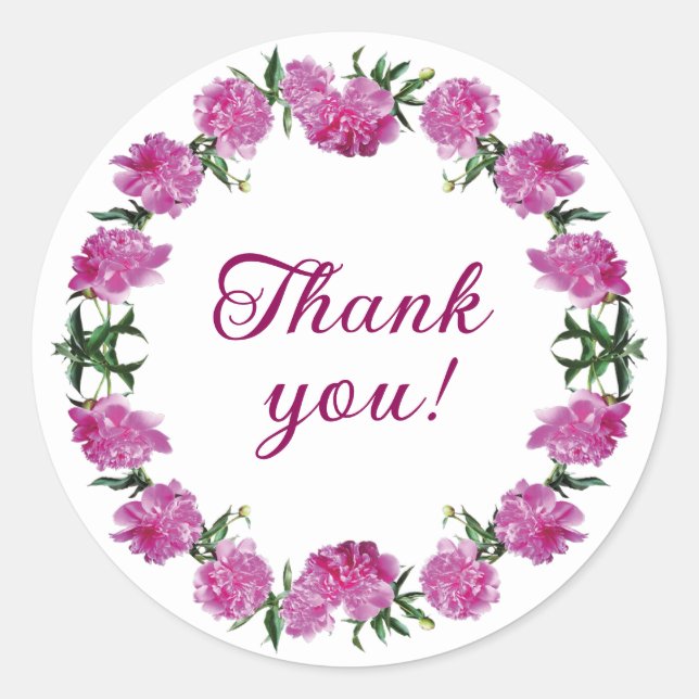Lovely Peonies. Classic Round Sticker (Front)