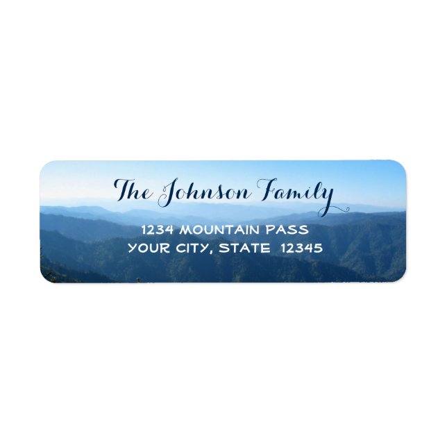 Lovely Personalised Template with blue Mountains (Front)