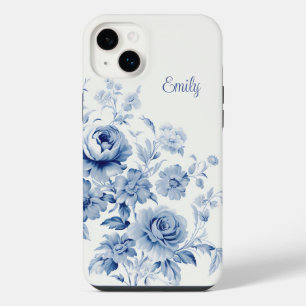 Lovely Personalised Watercolor Blue Roses iPhone 14 Plus Case
