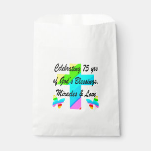 LOVELY PERSONALIZED 75TH BIRTHDAY DESIGN FAVOUR BAGS
