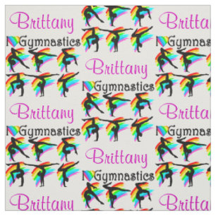LOVELY PERSONALIZED I LOVE GYMNASTICS FABRIC