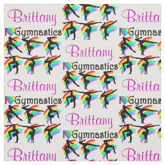 LOVELY PERSONALIZED I LOVE GYMNASTICS FABRIC (Swatch)
