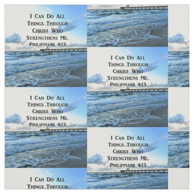 LOVELY PHILIPPIANS 4:13 BIBLE VERSE FABRIC (Swatch)