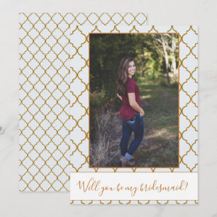Lovely Photo Bridesmaid Proposal adjustable border Invitation