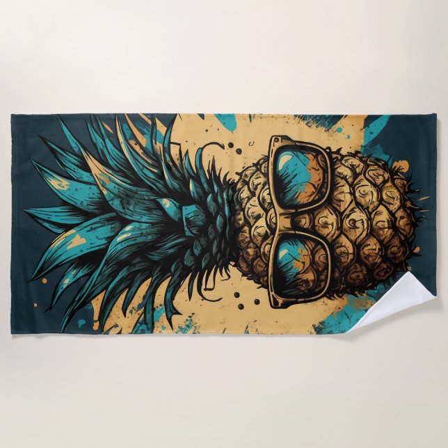 Lovely pineapple beach towel (Front)