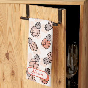 Lovely Pineapples Orange Coloured Nana Tea Towel