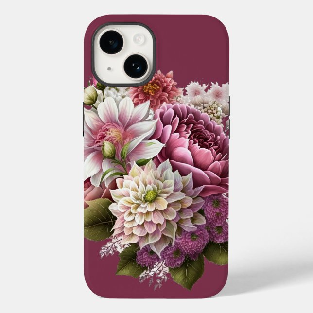 Lovely Pink and Cream Florals iPhone Case (Back)