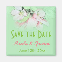 lovely pink apple flowers green save the date