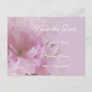 Lovely pink cherry blossom save the date wedding m announcement postcard