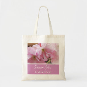 Lovely pink cherry blossom  spring wedding favour tote bag