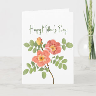 Lovely Pink Coral Floral Mother's Day Card