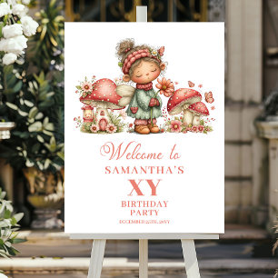 Lovely Pink Fairy Floral Birthday Welcome Sign