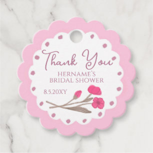 Lovely Pink Floral Garden Whimsical Hand Painted Favour Tags