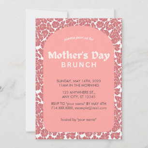 Lovely Pink Floral Mother's Day Brunch Invitation