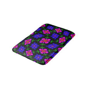 Lovely Pink Flowers Pattern Bath Mat