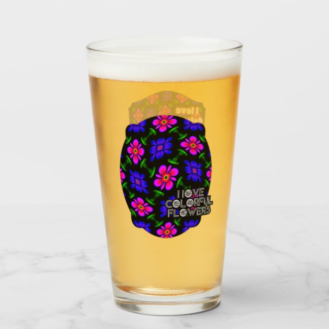 Lovely Pink Flowers Pattern Glass (Front Filled)