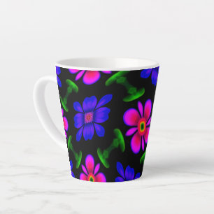 Lovely Pink Flowers Pattern Latte Mug