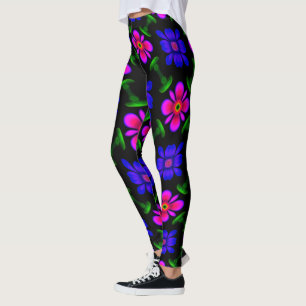 Lovely Pink Flowers Pattern Leggings