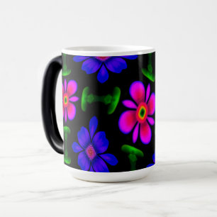 Lovely Pink Flowers Pattern Magic Mug