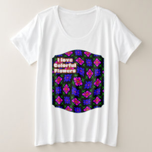 Lovely Pink Flowers Pattern Plus Size T-Shirt