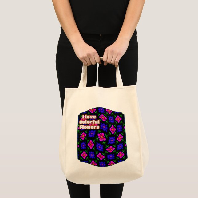 Lovely Pink Flowers Pattern Tote Bag (Front (Product))