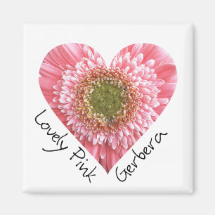 Lovely pink gerbera - Heart shape Magnet