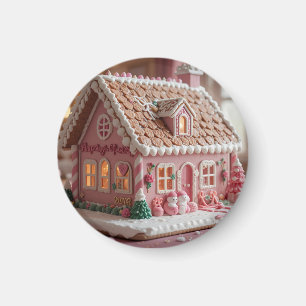 lovely pink gingerbread magnet