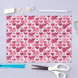 Lovely Pink Hearts Pattern Tissue Paper