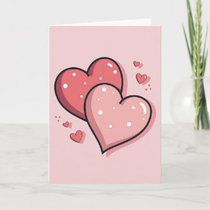 Lovely Pink Hearts Valentine Card