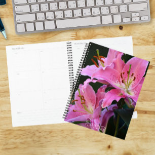 Lovely Pink Lily Blooms Floral Planner