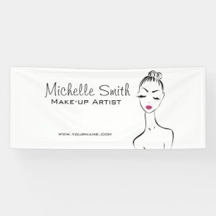 Lovely pink lips make up artist  branding banner