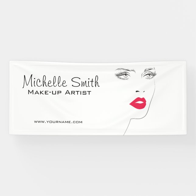 Lovely pink lips make up artist  branding banner (Horizontal)