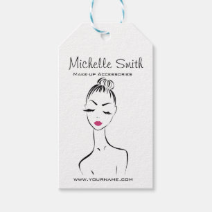 Lovely pink lips make up artist branding gift tags