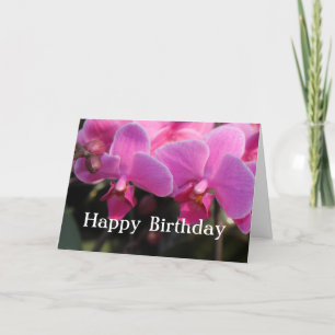 Lovely pink orchid flowers. Birthday wishes Card