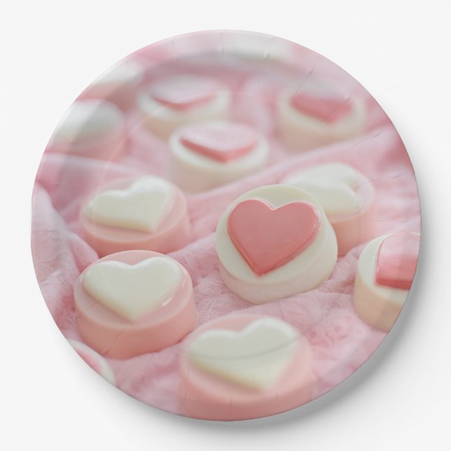 lovely pink  paper plate (Front)