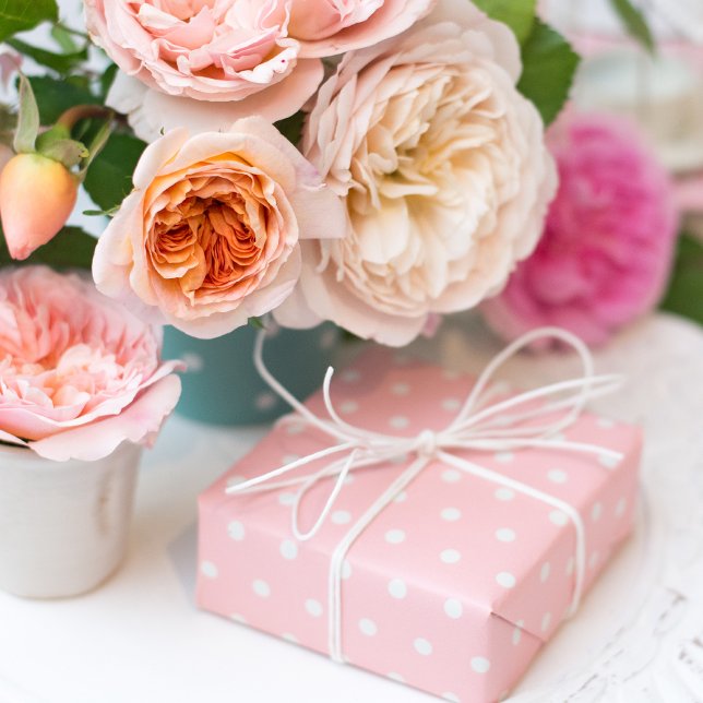 Lovely pink polka dots for birthday wrapping paper (Creator Uploaded)